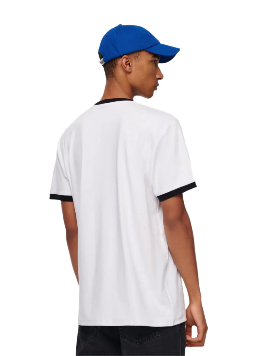 HOUSE BRAND fehér kontraszt szegélyes póló