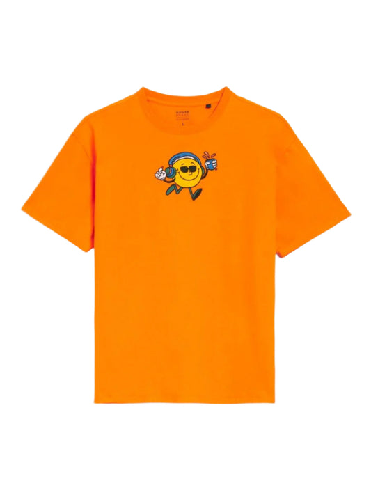 HOUSE BRAND narancssárga vidám emoji mintás póló