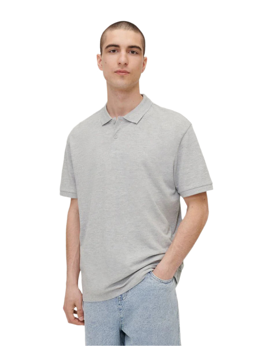 HOUSE BRAND szürke basic galléros póló