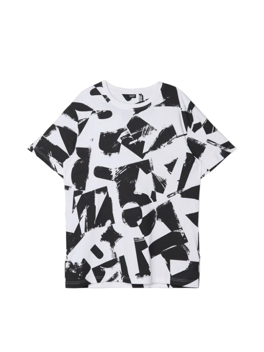 CROPP fekete-fehér absztrakt mintás póló