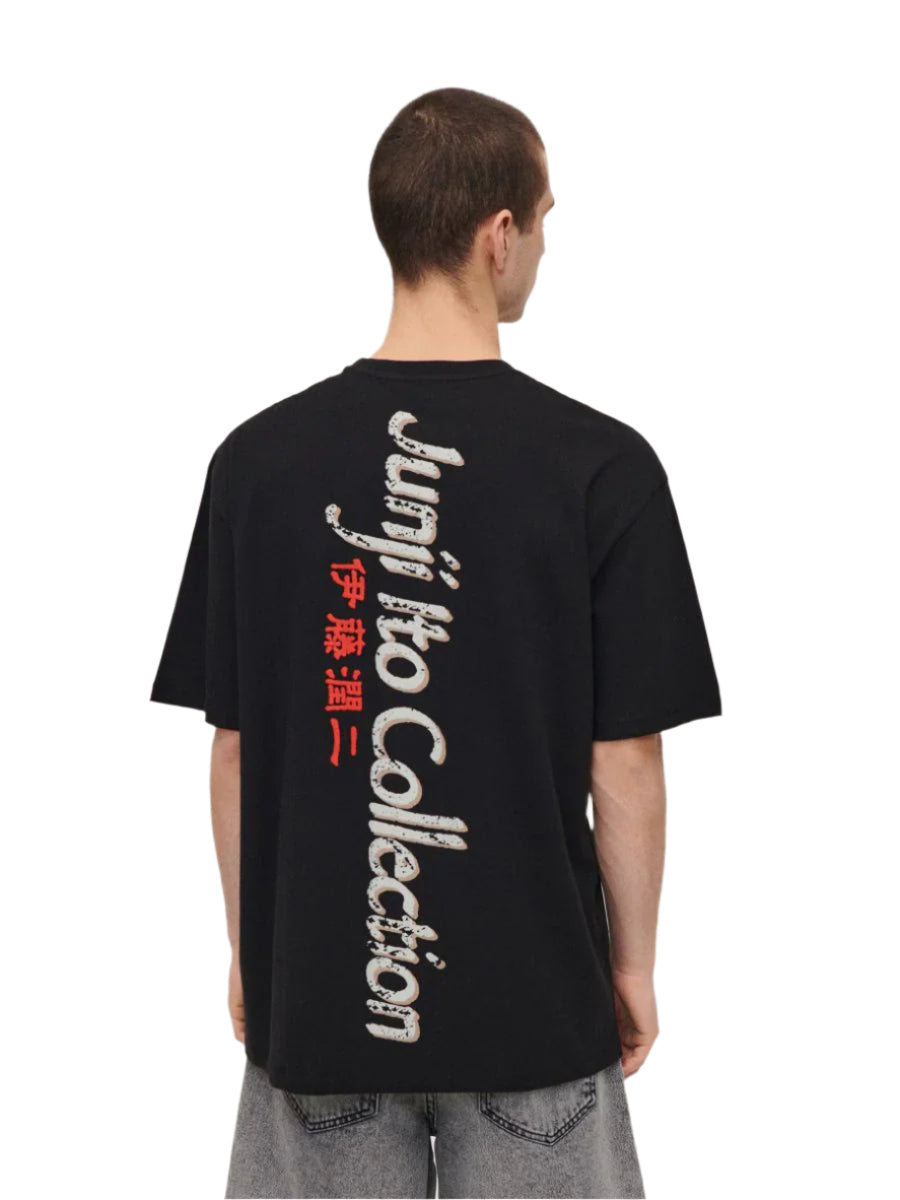 HOUSE BRAND fekete horror manga mintás póló