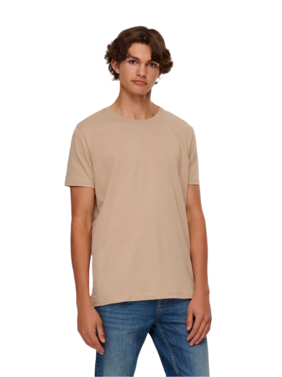 HOUSE BRAND homokszínű basic pamut póló