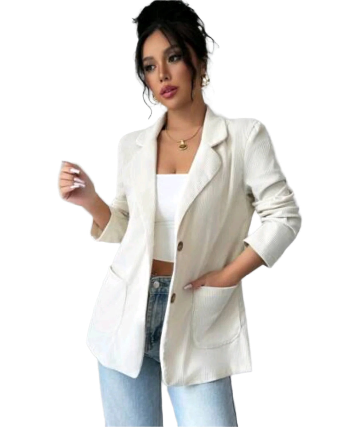 SHE krémszínű elegáns blézer