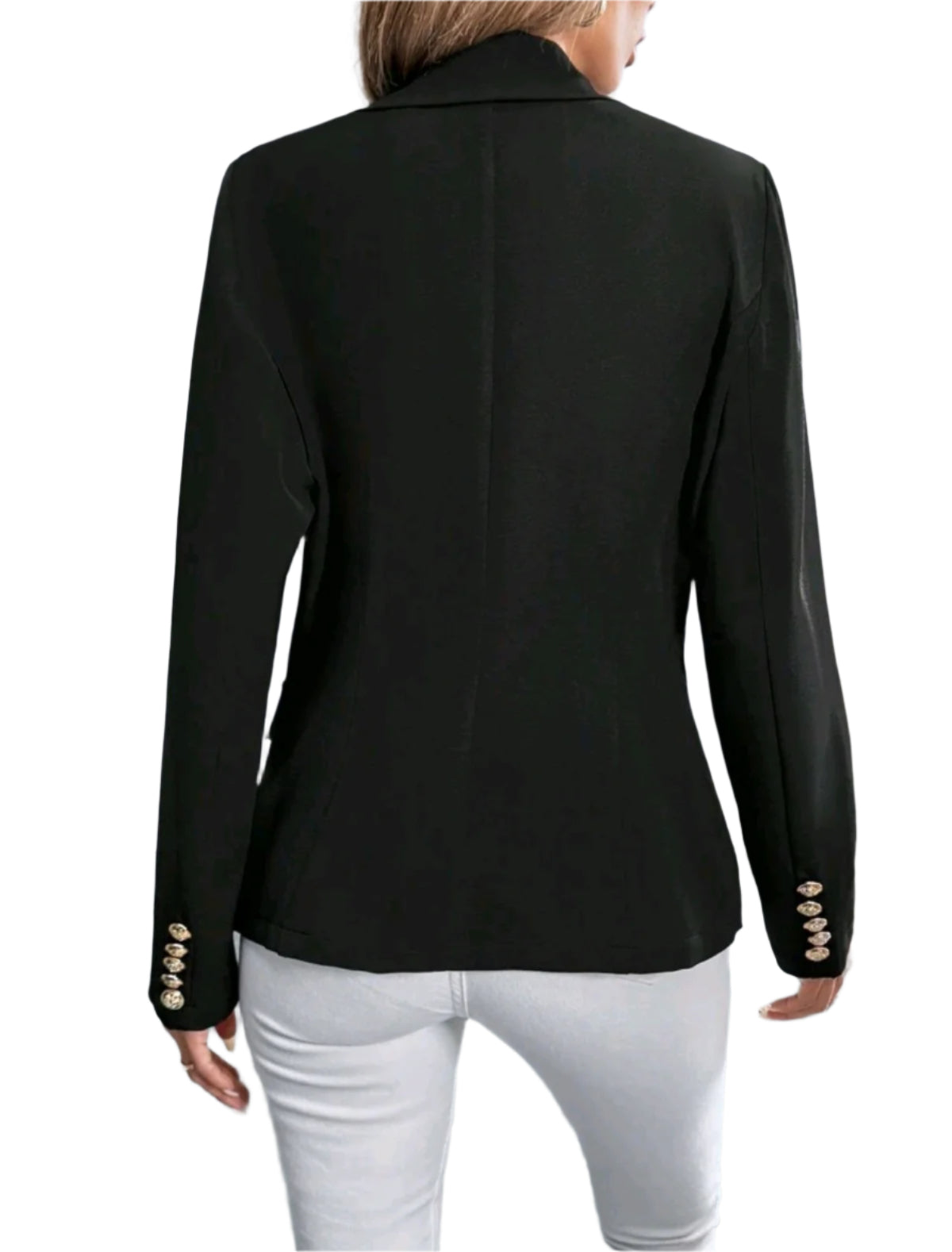 SHE fekete elegáns dupla gombsoros blézer