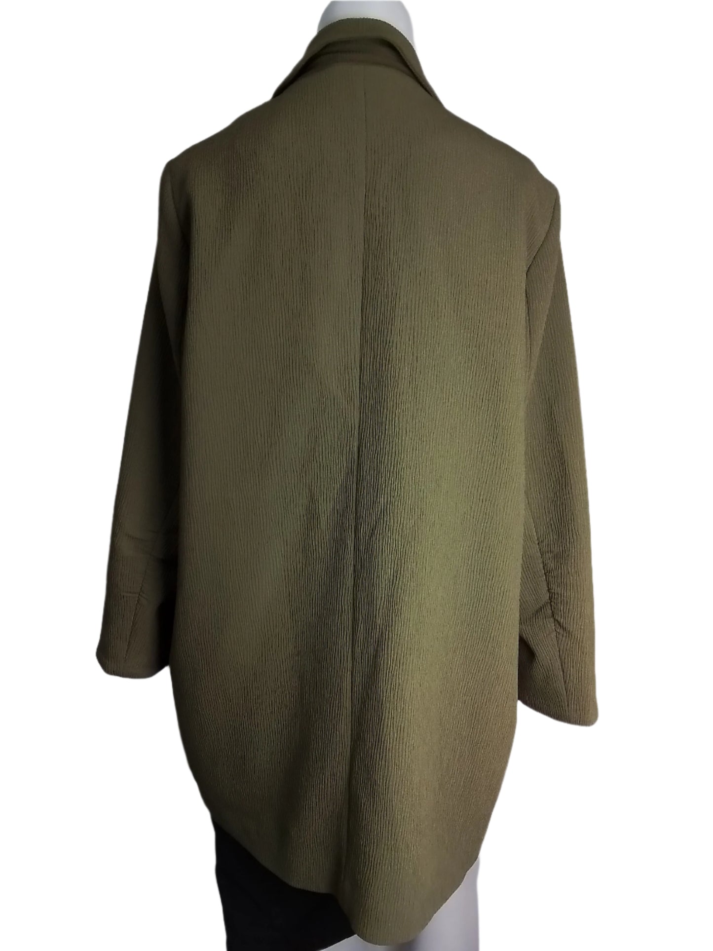 COMMA khaki texturált hosszú blézer