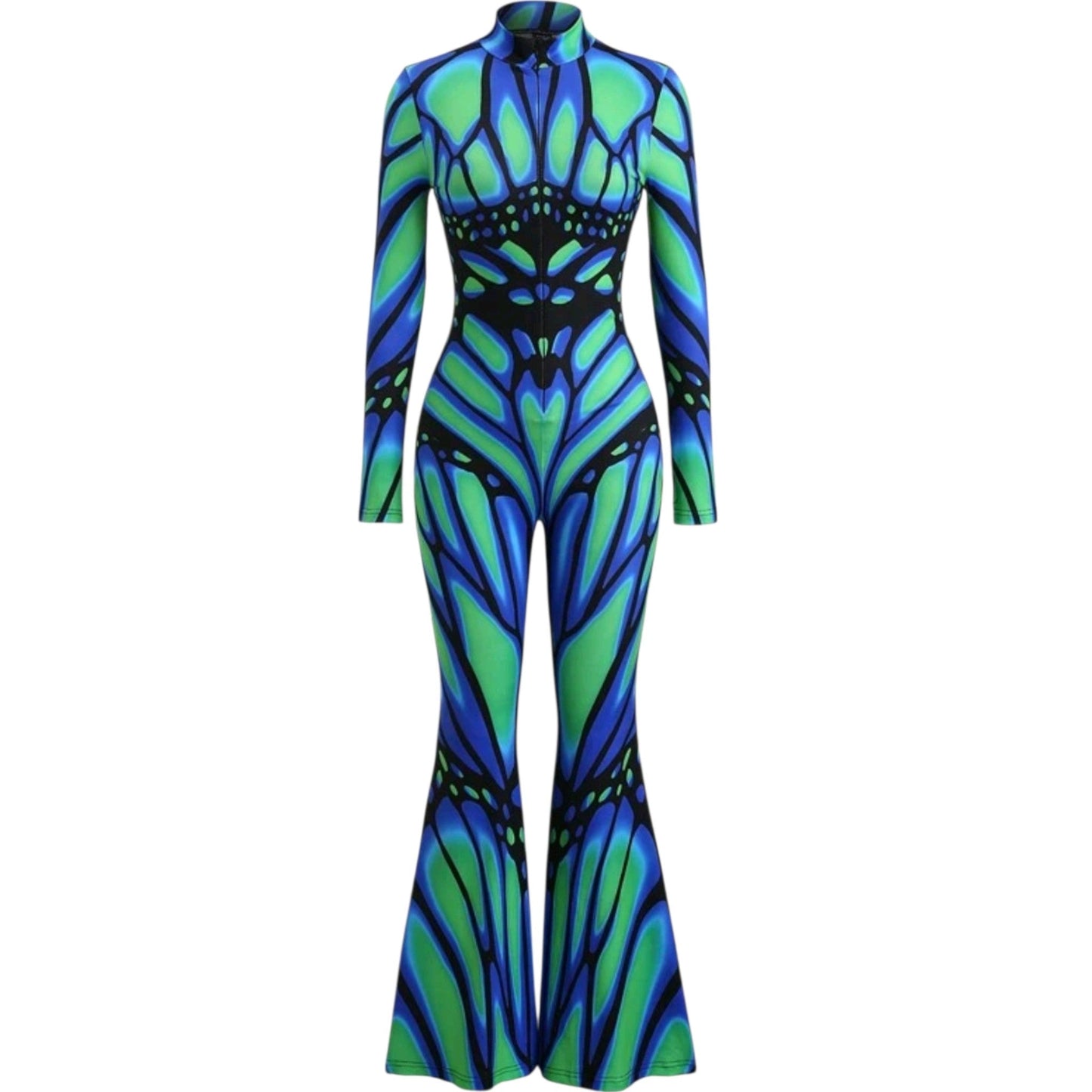 SHE mintás harang ujjú jumpsuit