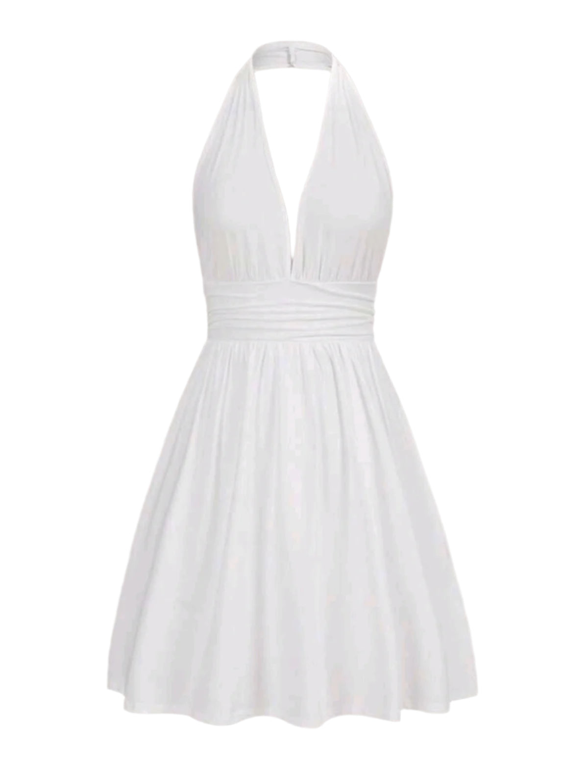 SHE fehér mély dekoltázsú nyakbakötős ruha