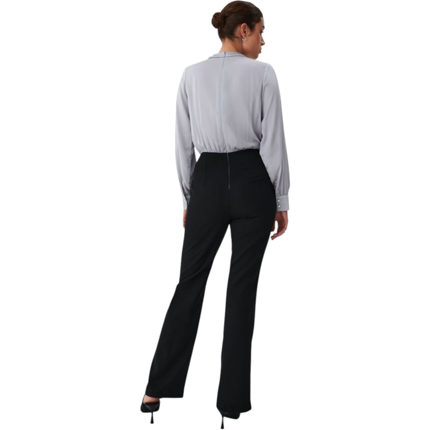 MOHITO fekete-szürke hosszú ujjú elegáns overál