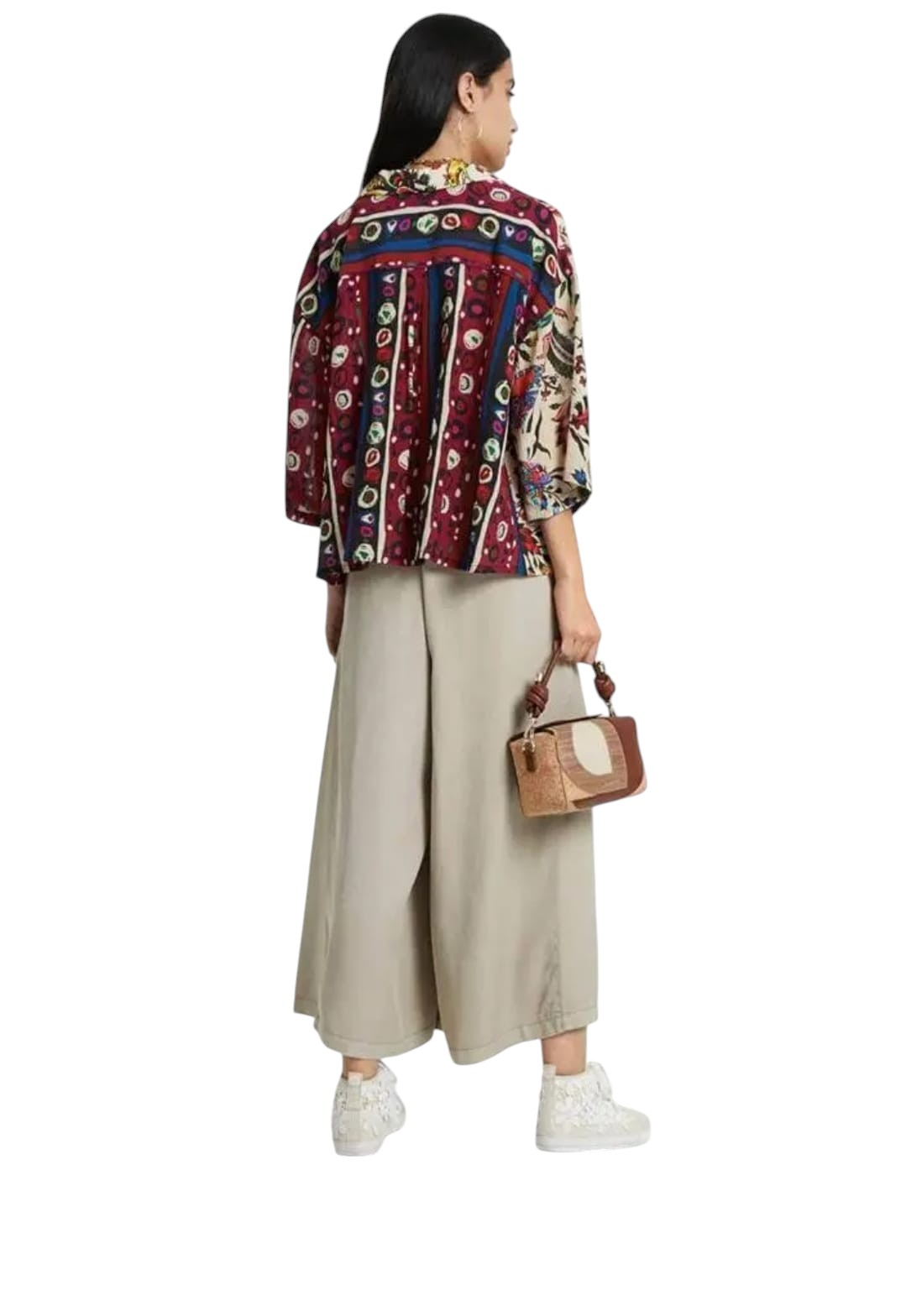 DESIGUAL többszínű patchwork blúz