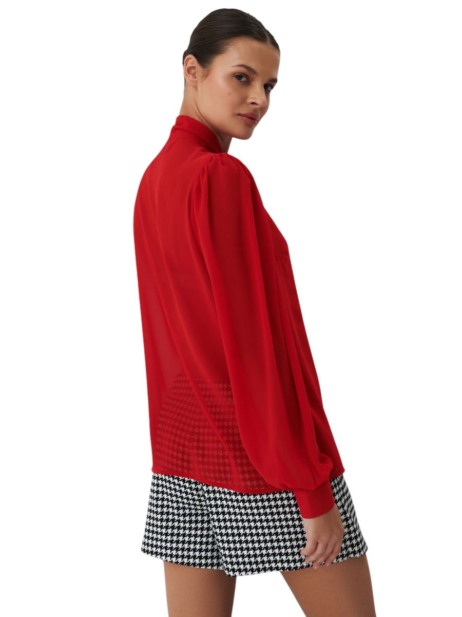 MOHITO piros masnis nyakú blúz ing