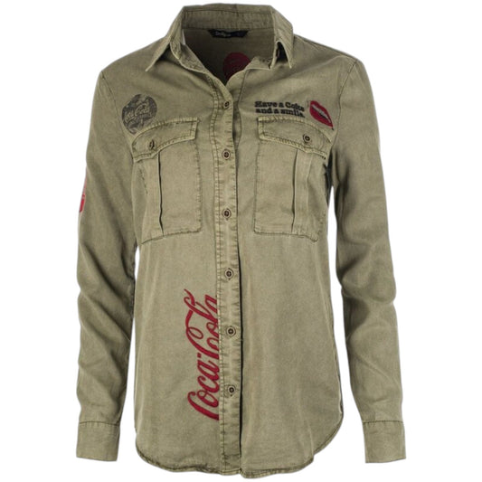 DESIGUAL khakizöld mintás ing
