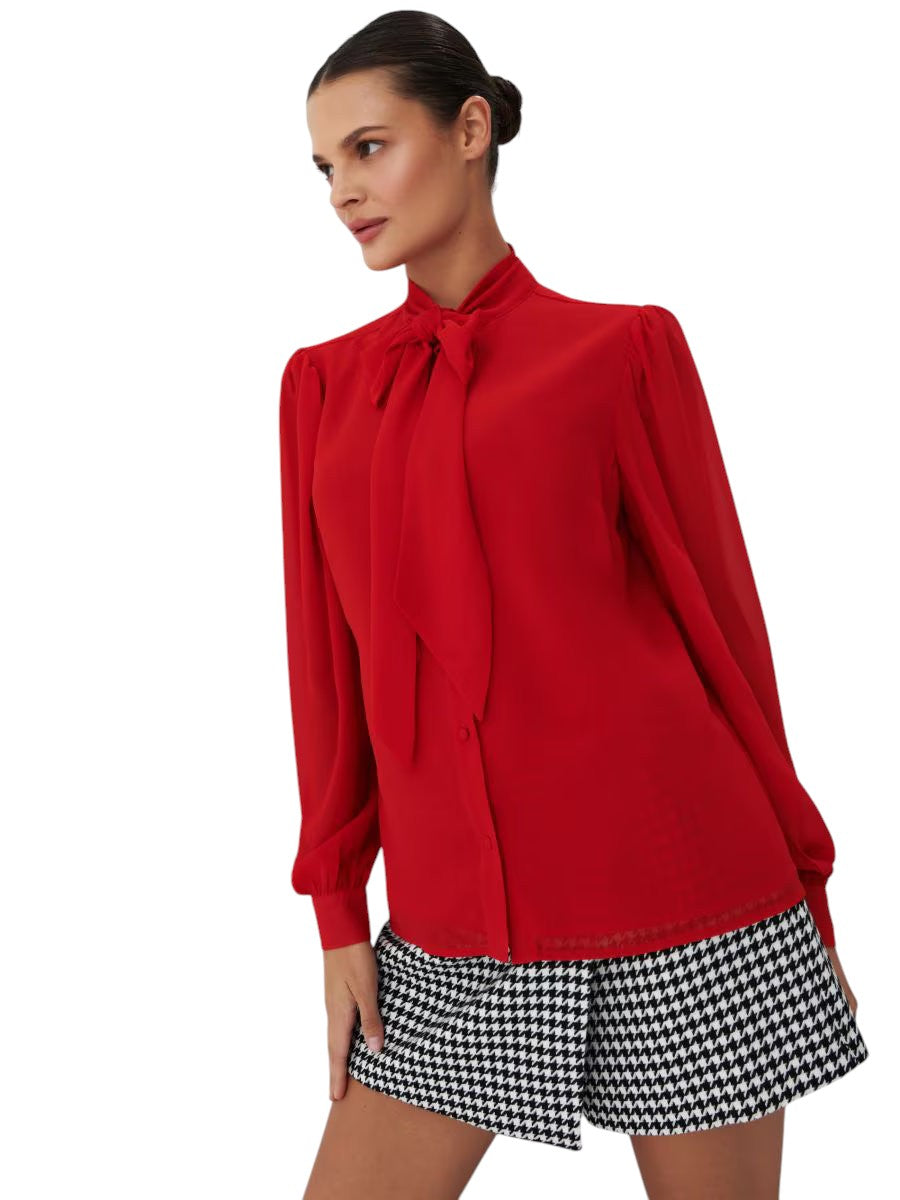 MOHITO piros masnis nyakú blúz ing