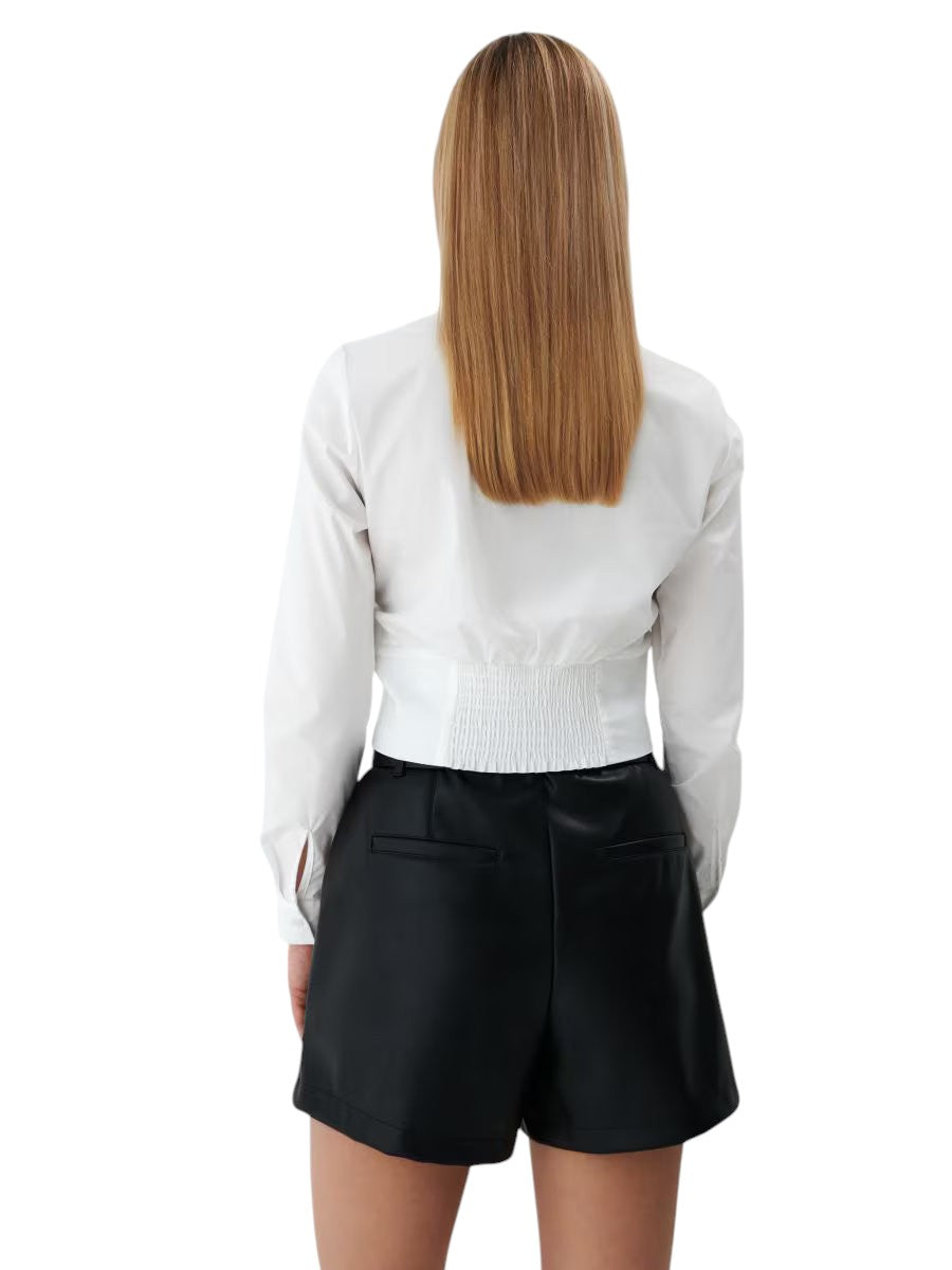 MOHITO fehér crop top stílusú ing