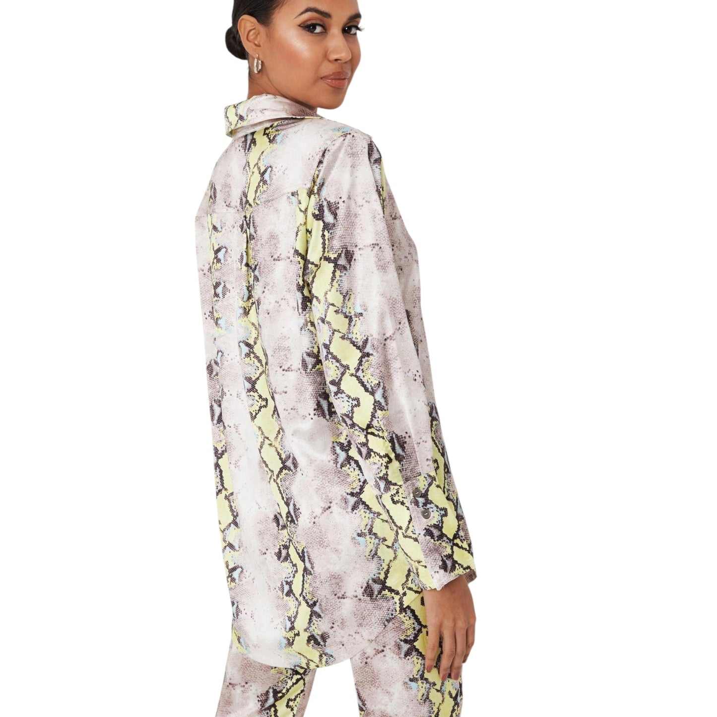 MISSGUIDED snake skin mintás szatén ing