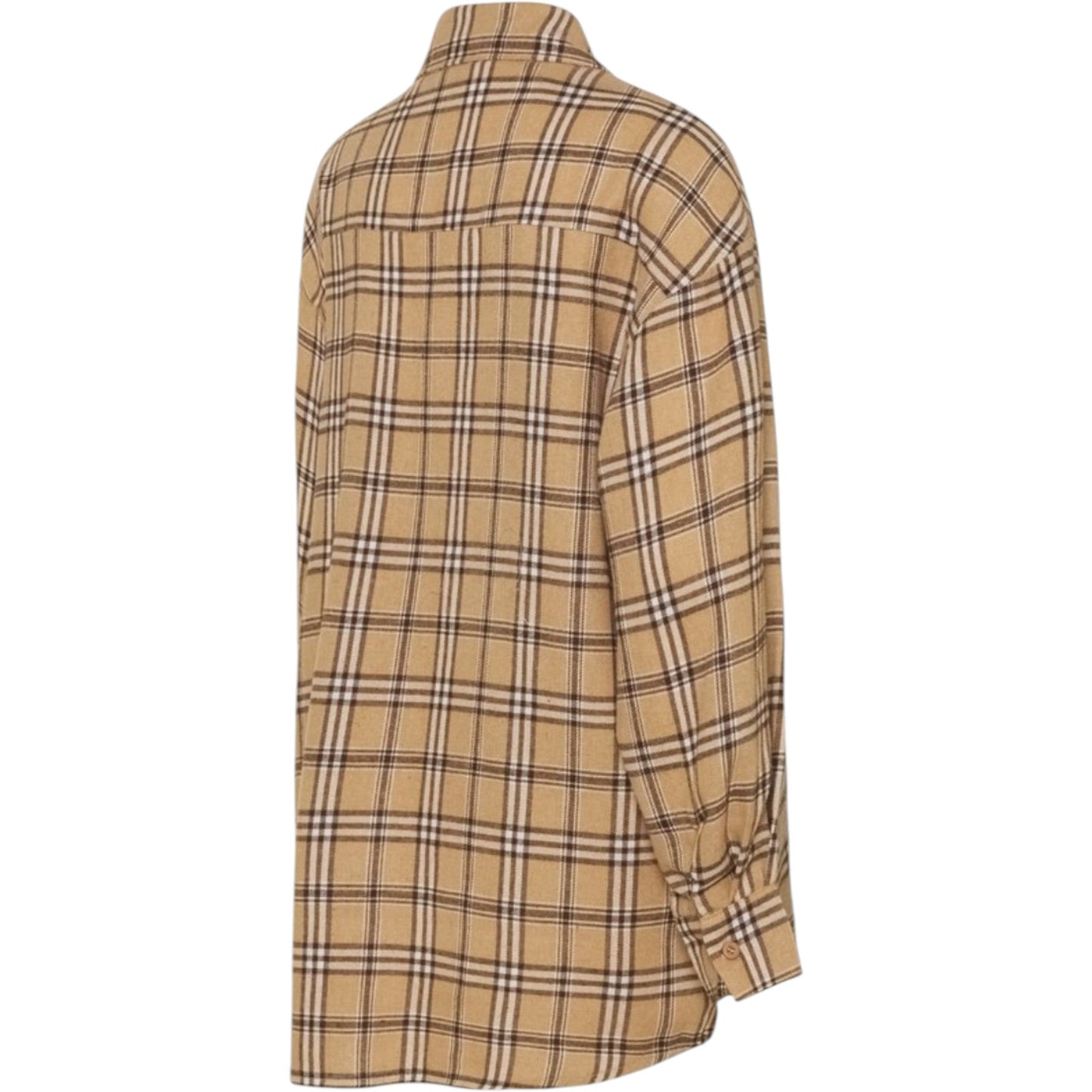 MISSGUIDED bézs kockás oversize ing