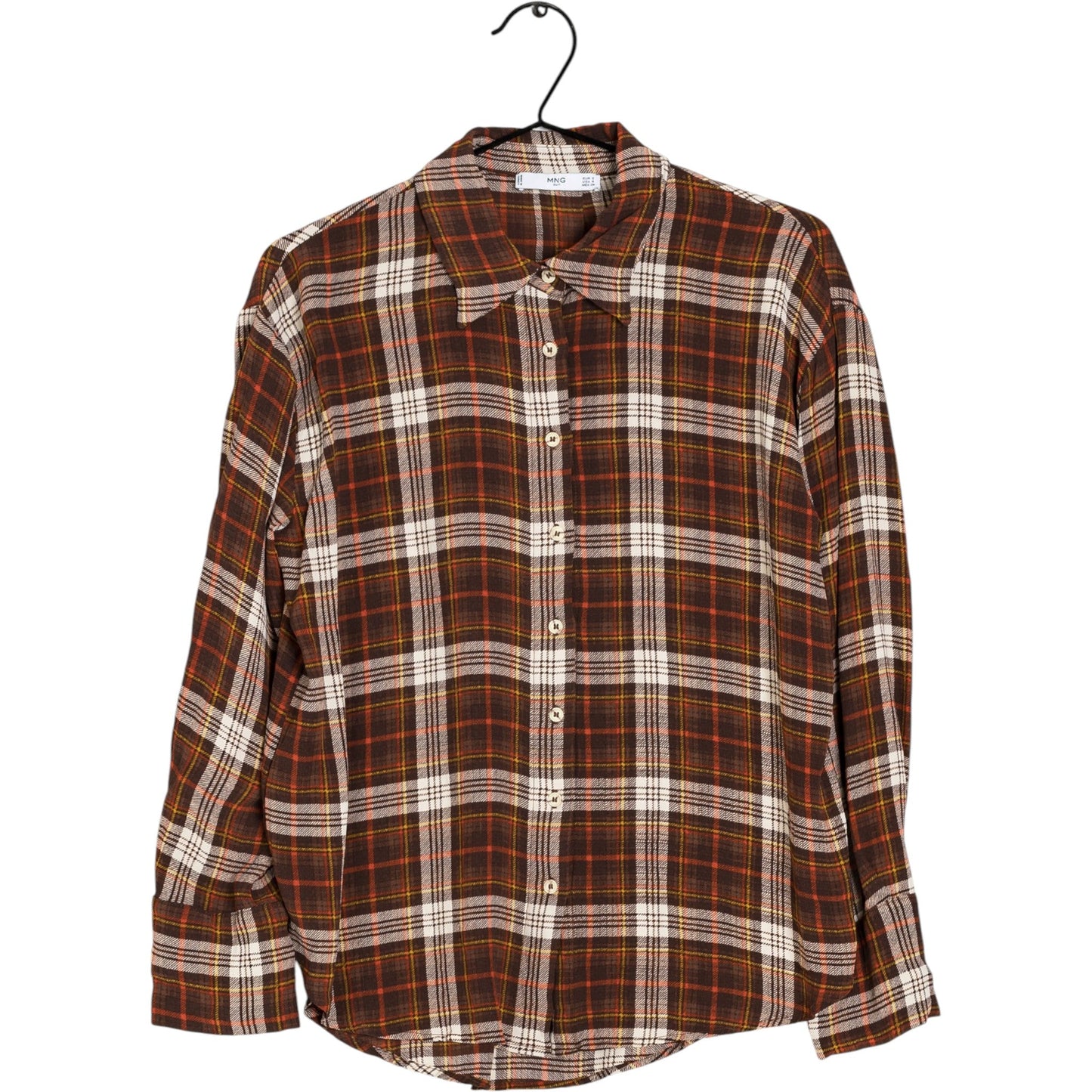 MANGO barna kockás flanel ing