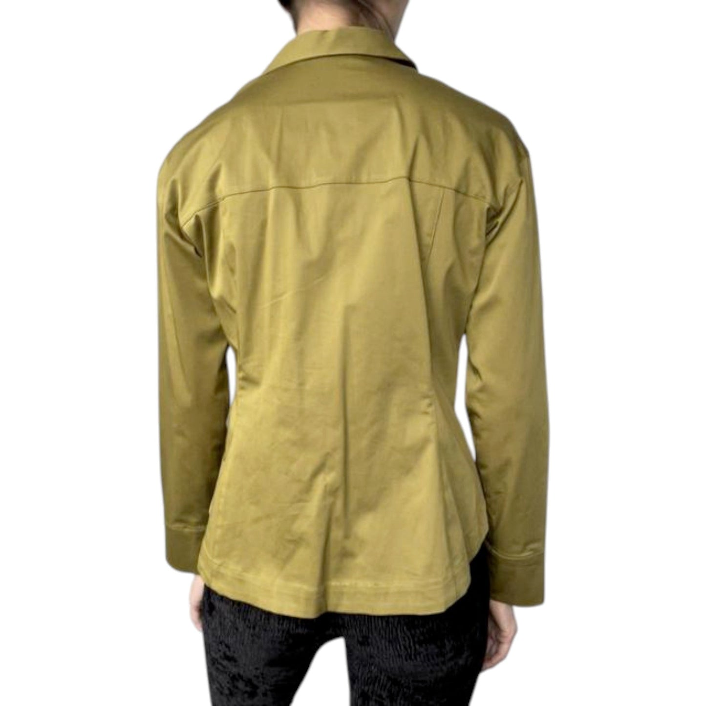 ZARA olivazöld slim fit ing