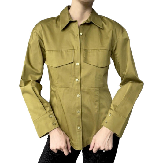 ZARA olivazöld slim fit ing