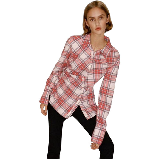 ZARA piros kockás húzott ing