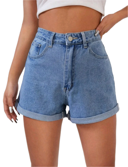 SHE világoskék magas derekú farmer short