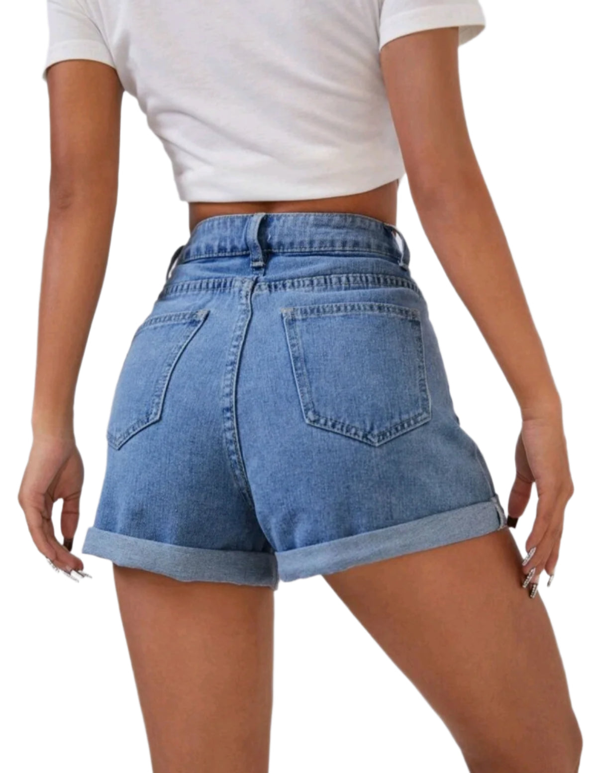 SHE világoskék magas derekú farmer short