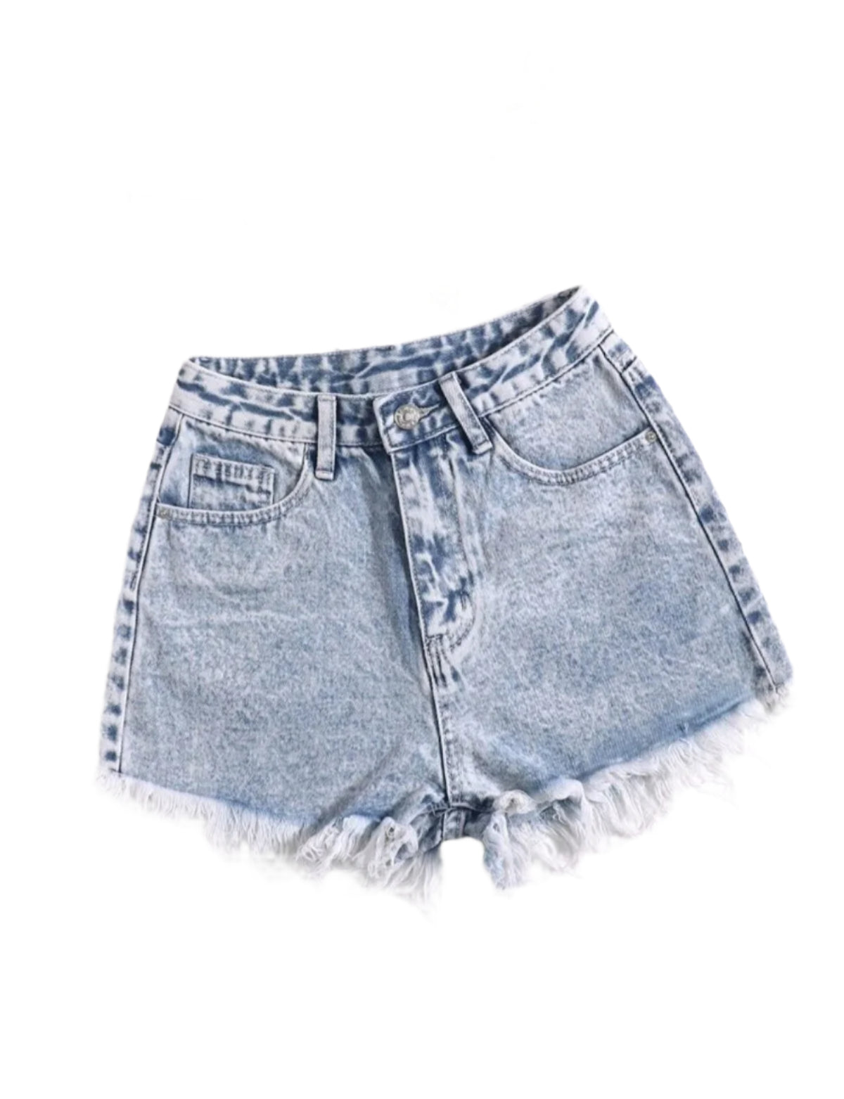 SHE világoskék rojtos farmer short