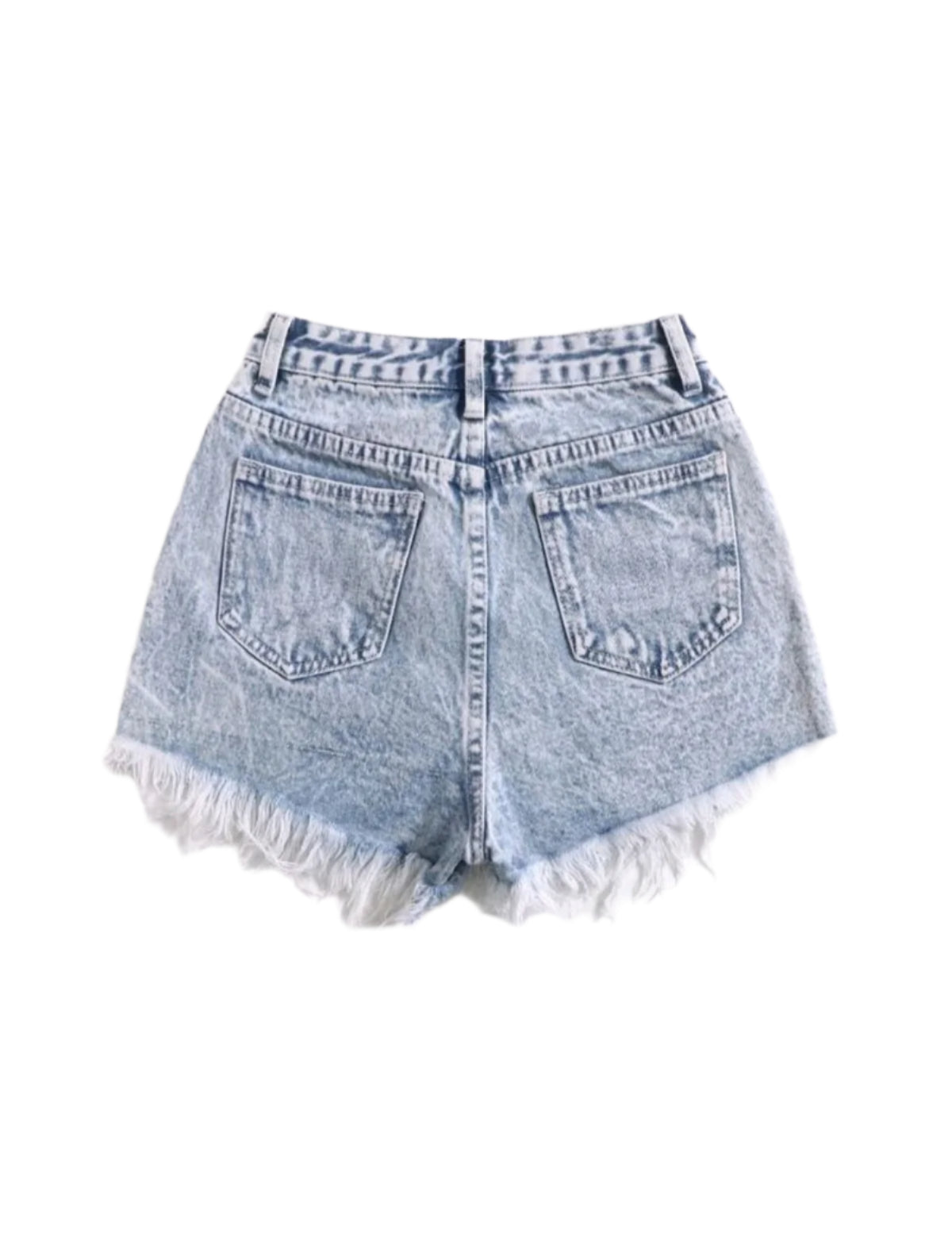 SHE világoskék rojtos farmer short