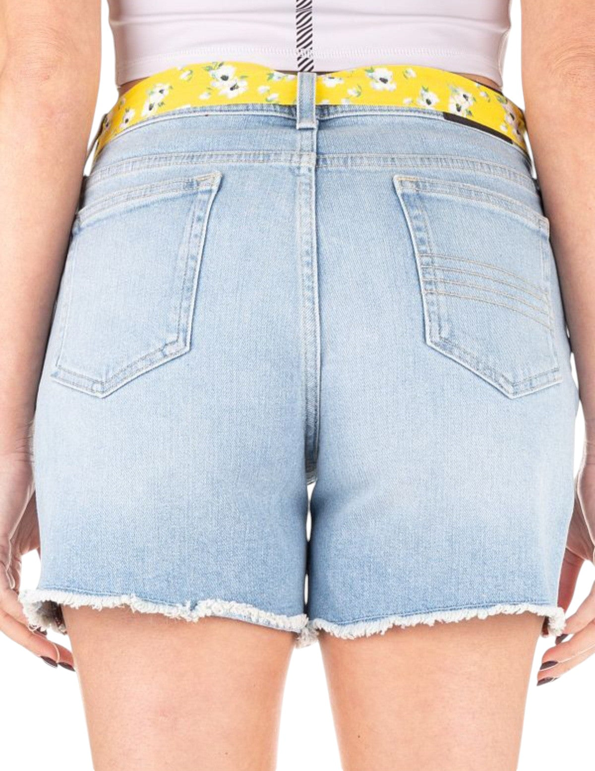 SUPERDRY világoskék öves farmer rövidnadrág