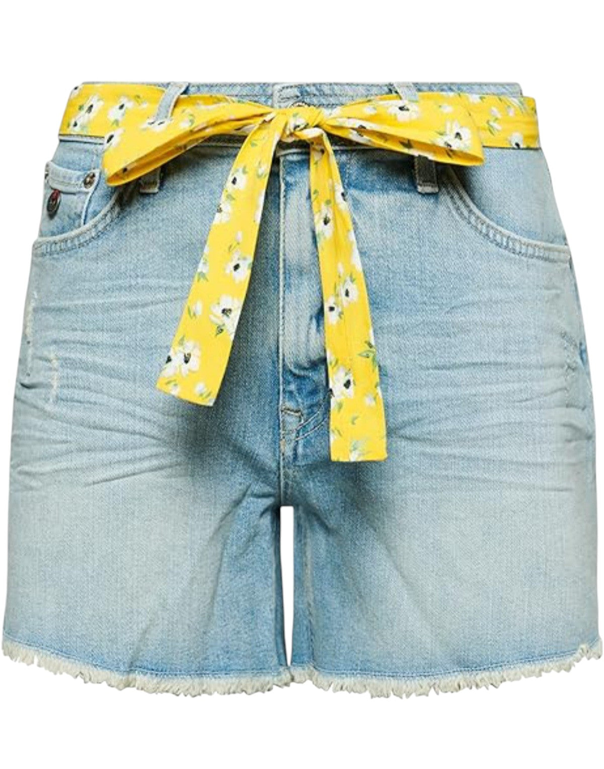 SUPERDRY világoskék öves farmer rövidnadrág