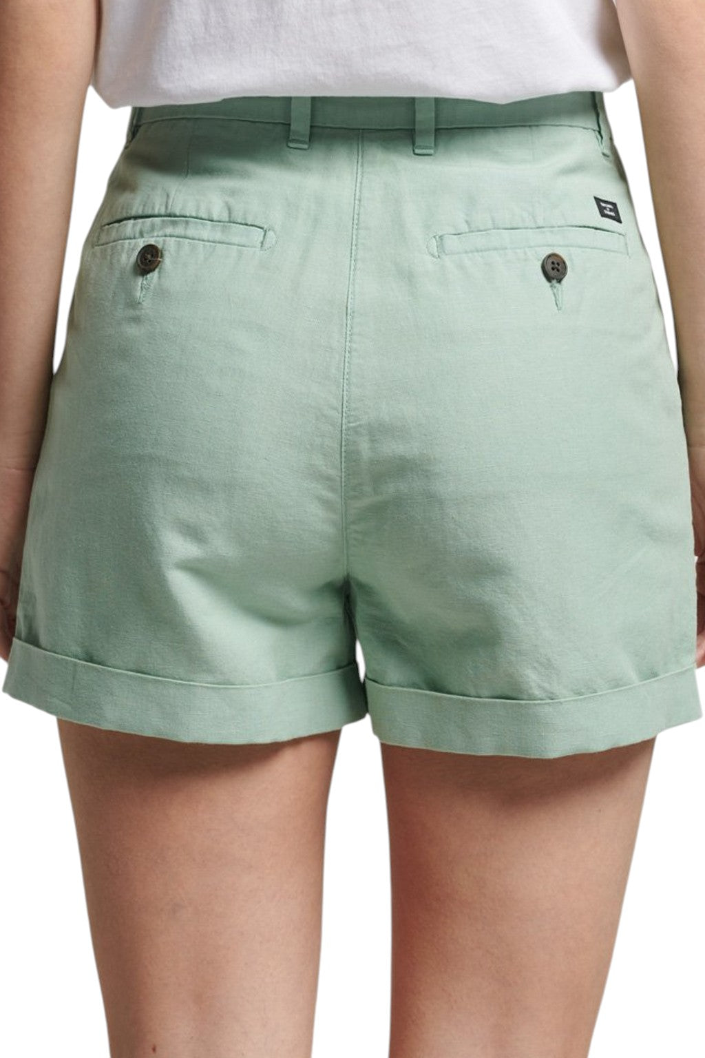 SUPERDRY mentazöld felhajtott szárú rövidnadrág