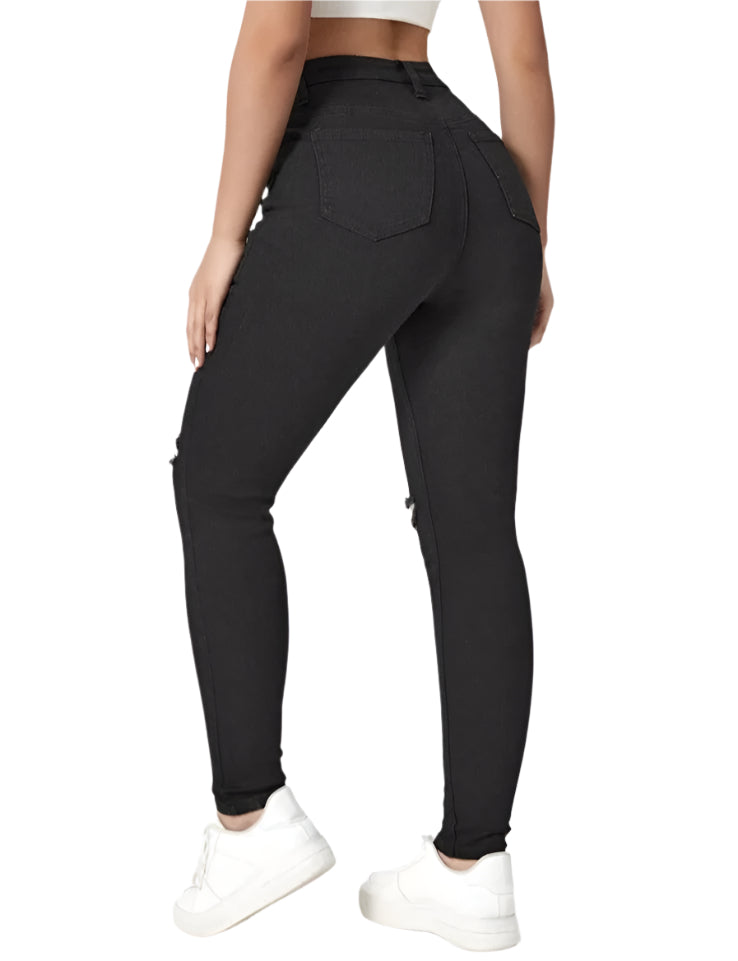 SHE fekete szakadt skinny farmer