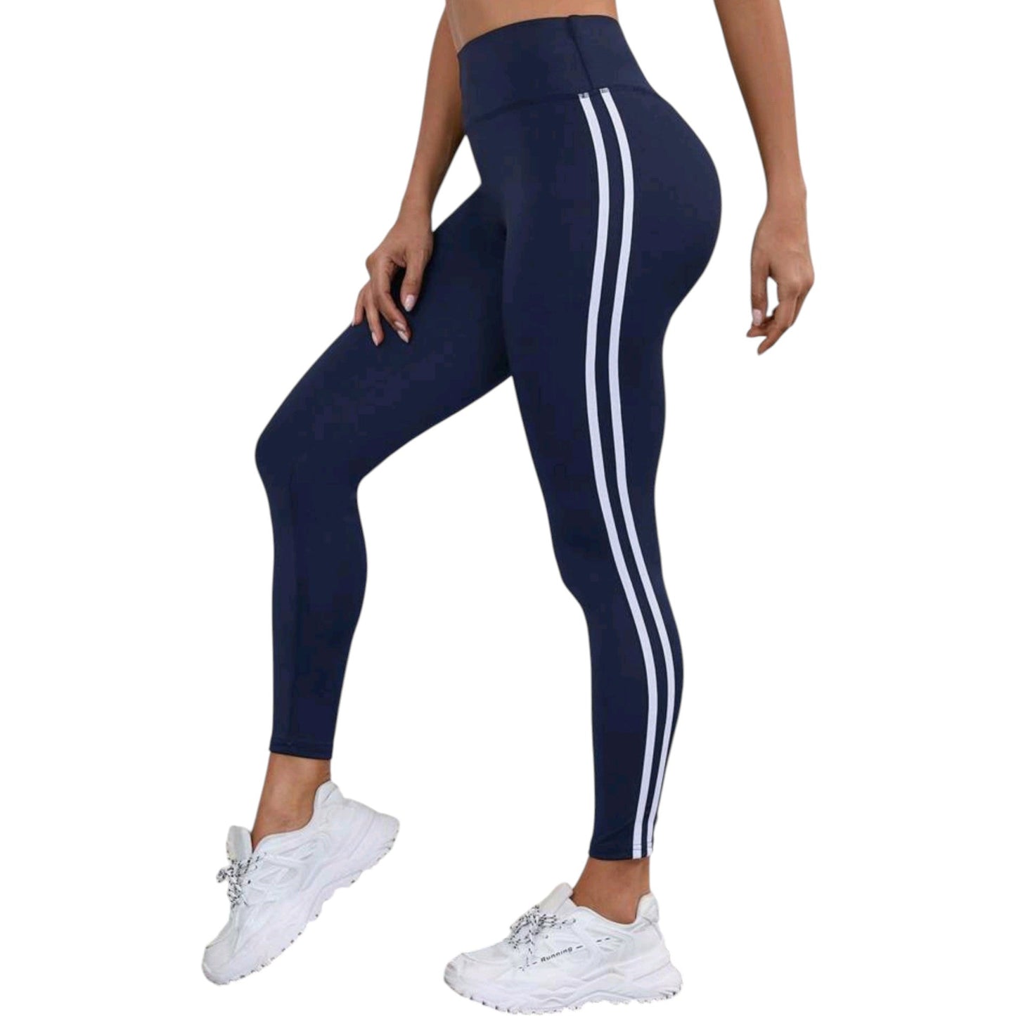 SHE kék oldalt csíkos leggings