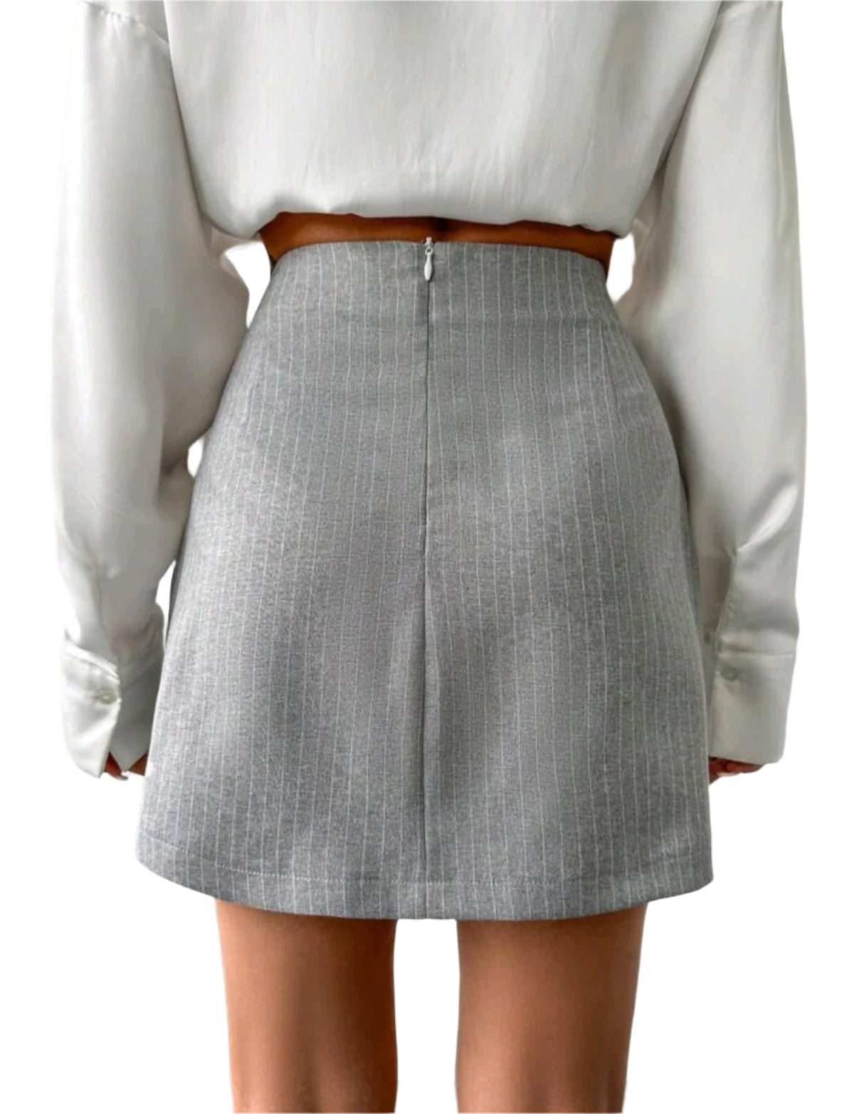 SHE világosszürke rakott szoknya