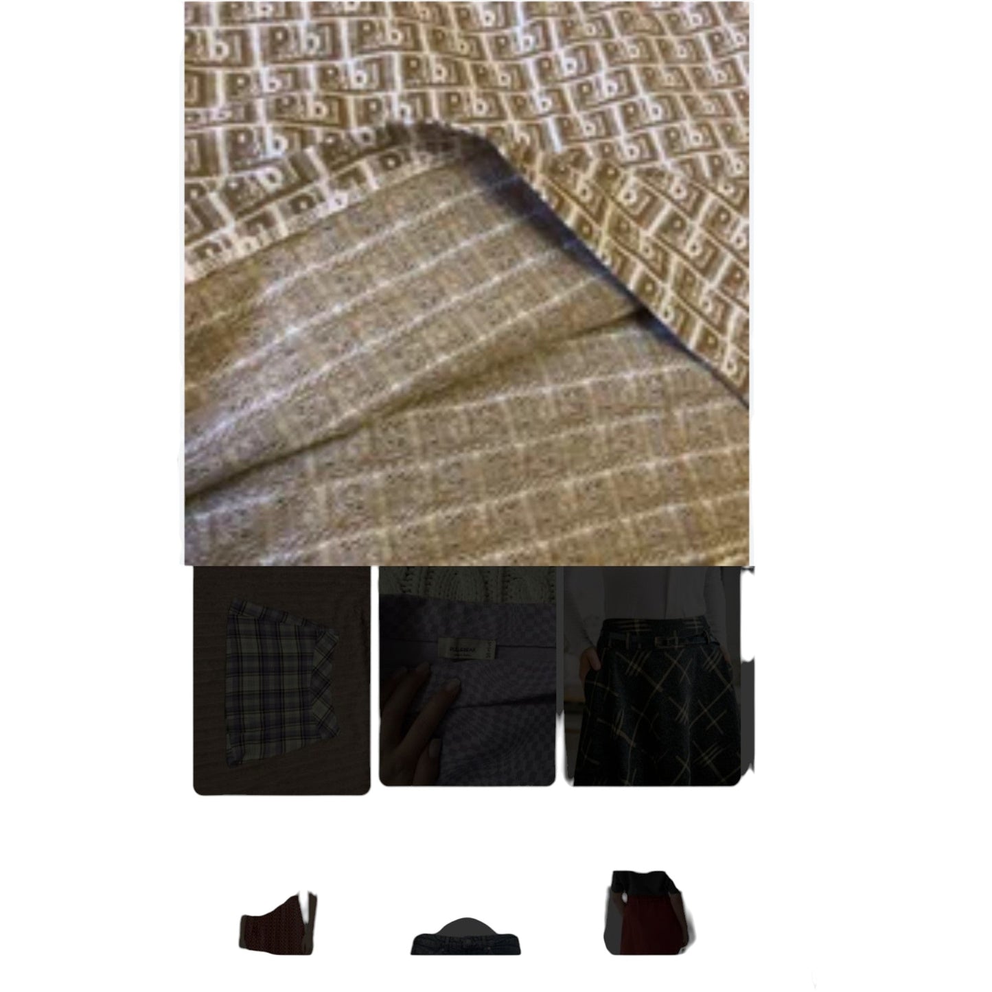PULL&BEAR bézs logós kötött mini szoknya