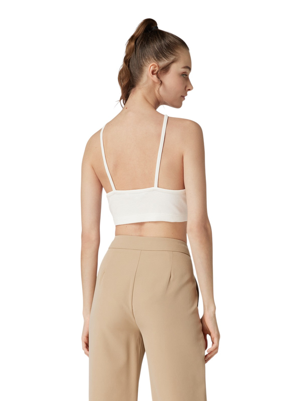 CALVIN KLEIN fehér halter nyakú crop top