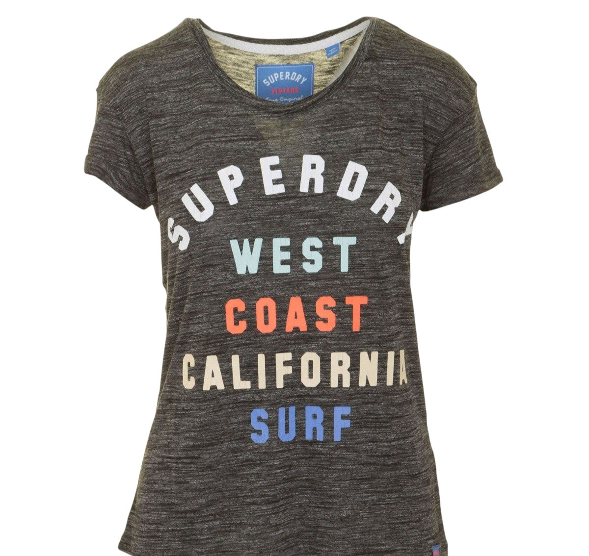 SUPERDRY sötétszürke melírozott póló