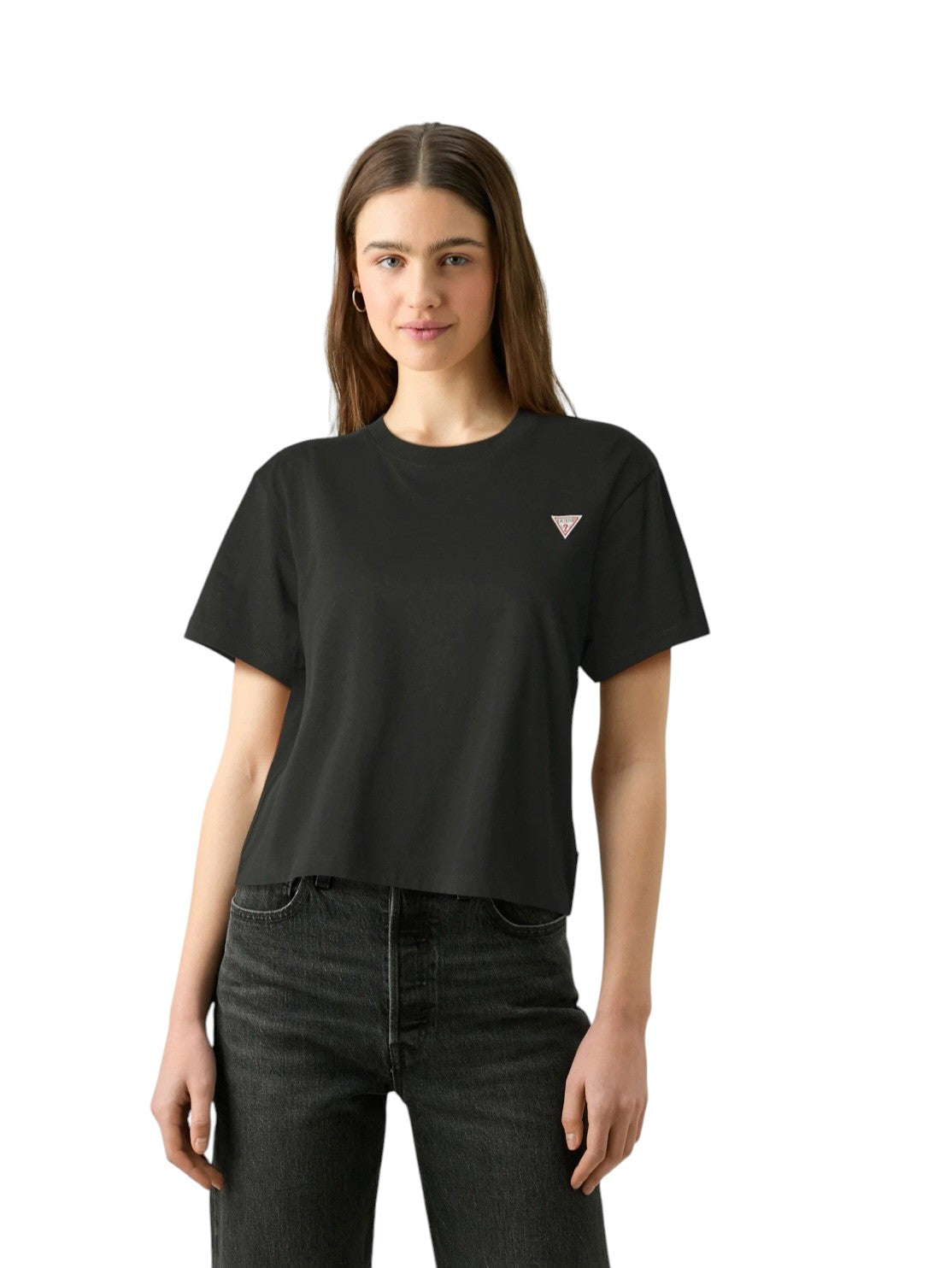 GUESS fekete crop top póló