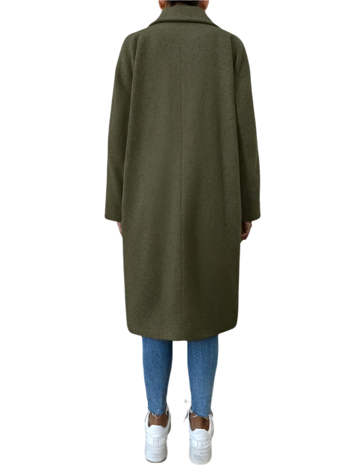 SHE hosszú gyapjúhatású kabát - khaki