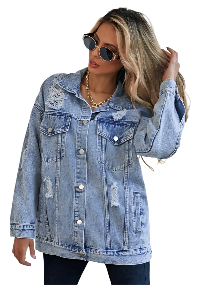 SHE oversize koptatott farmerdzseki