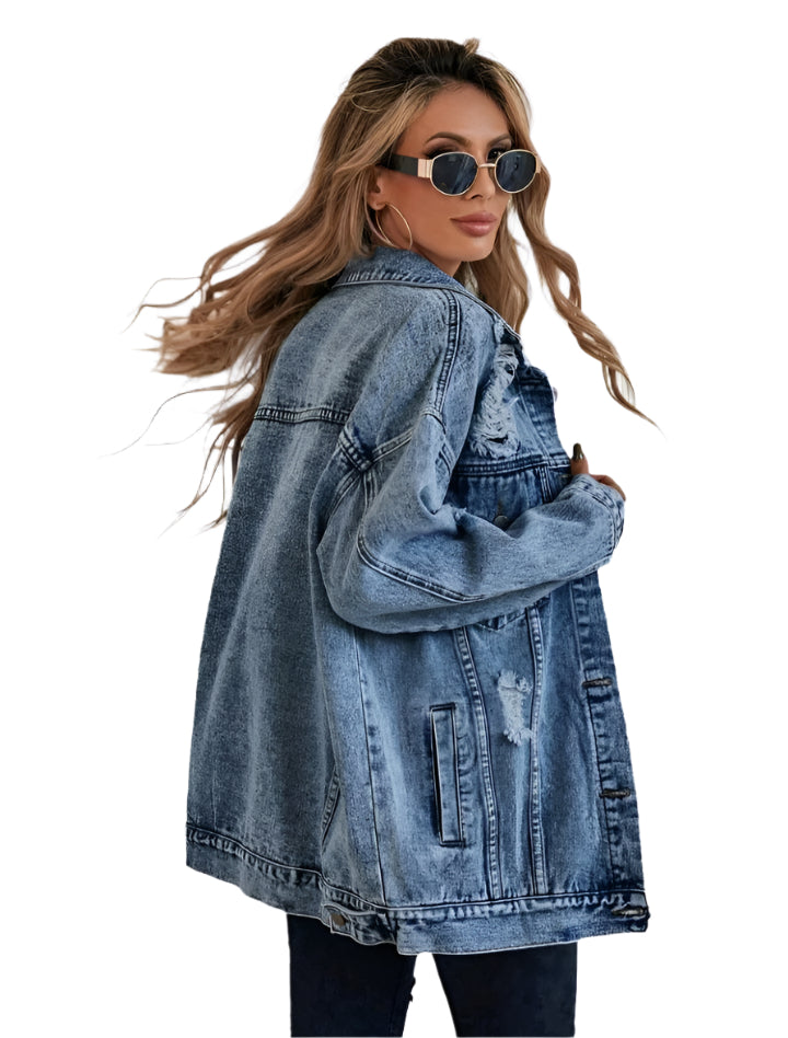 SHE oversize koptatott farmerdzseki