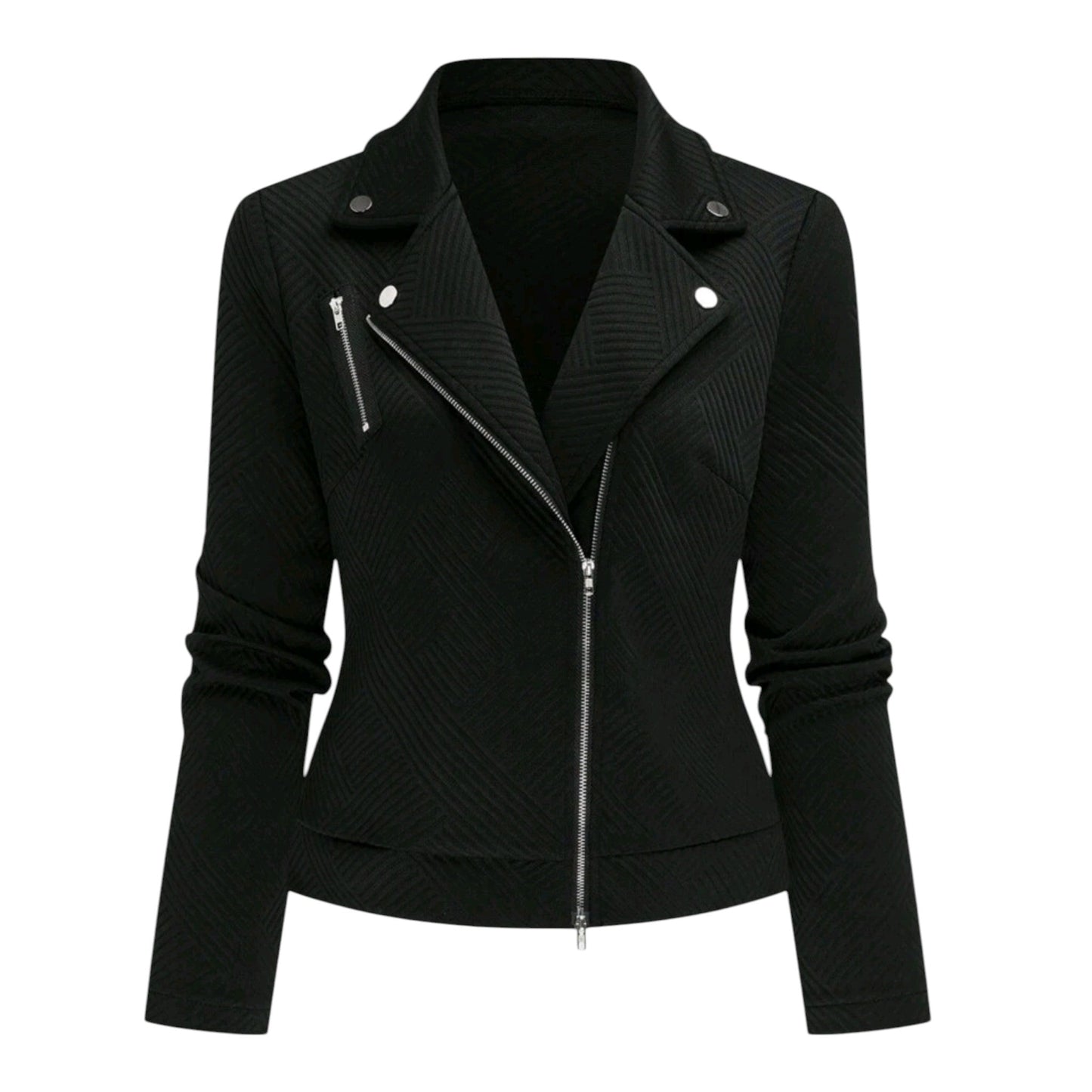 SHE fekete texturált motoros dzseki