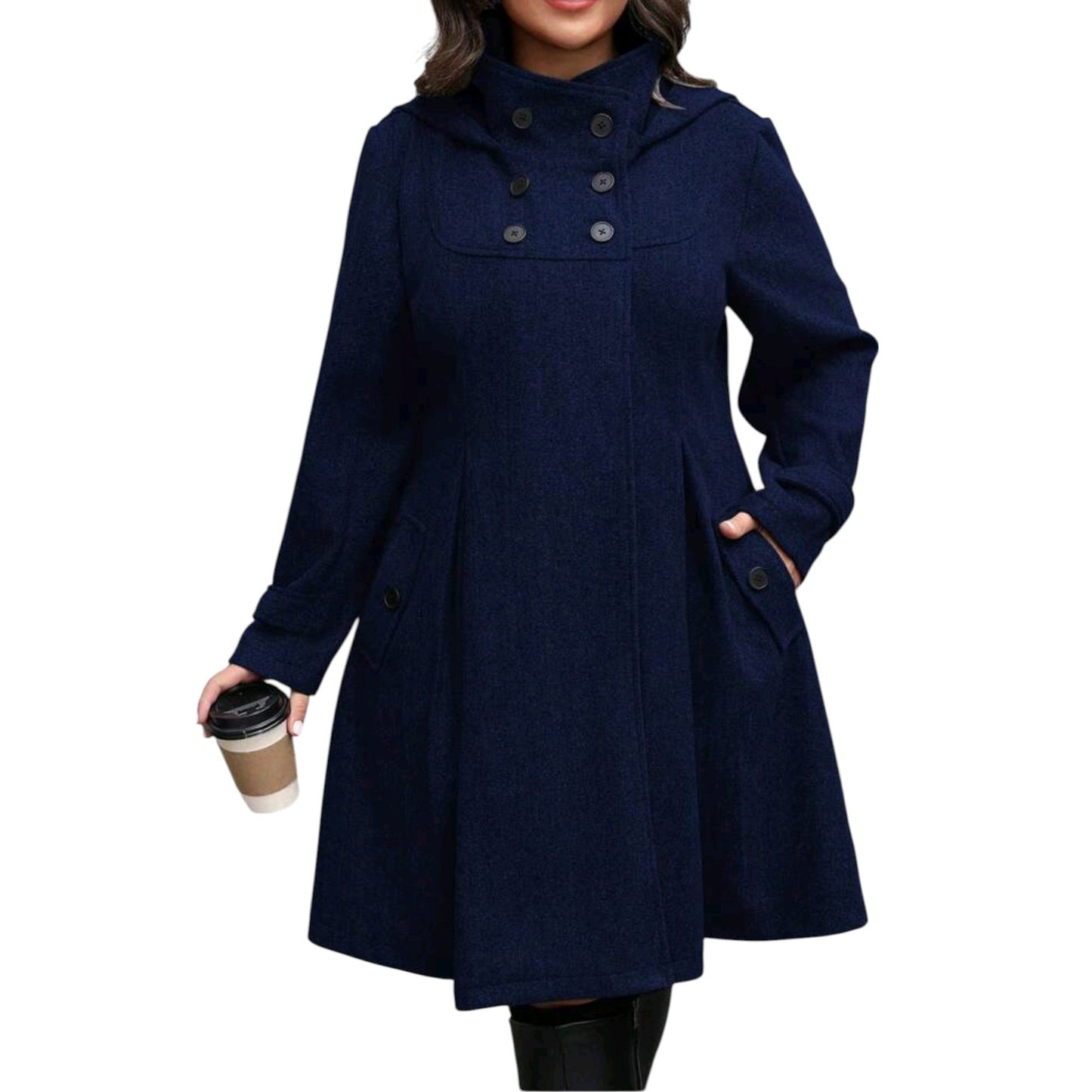 SHE sötétkék kapucnis kabát