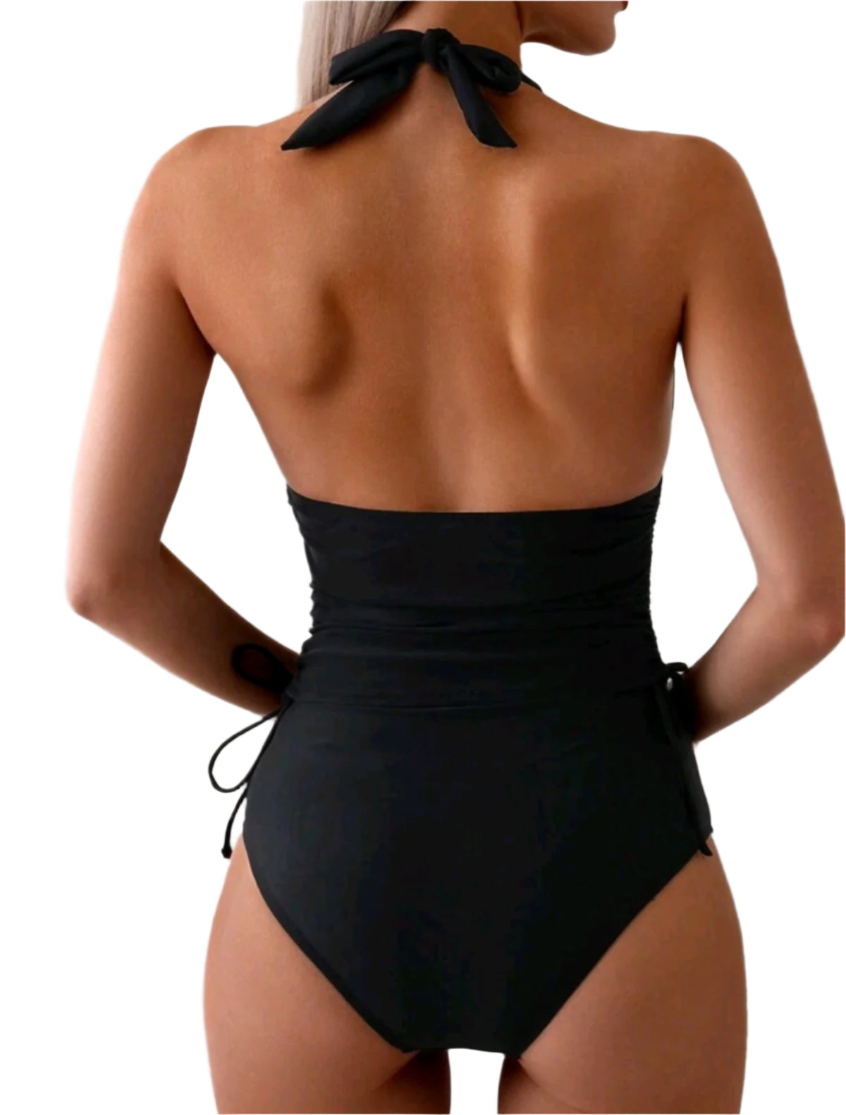 SHE fekete magas derekú tankini fürdőruha