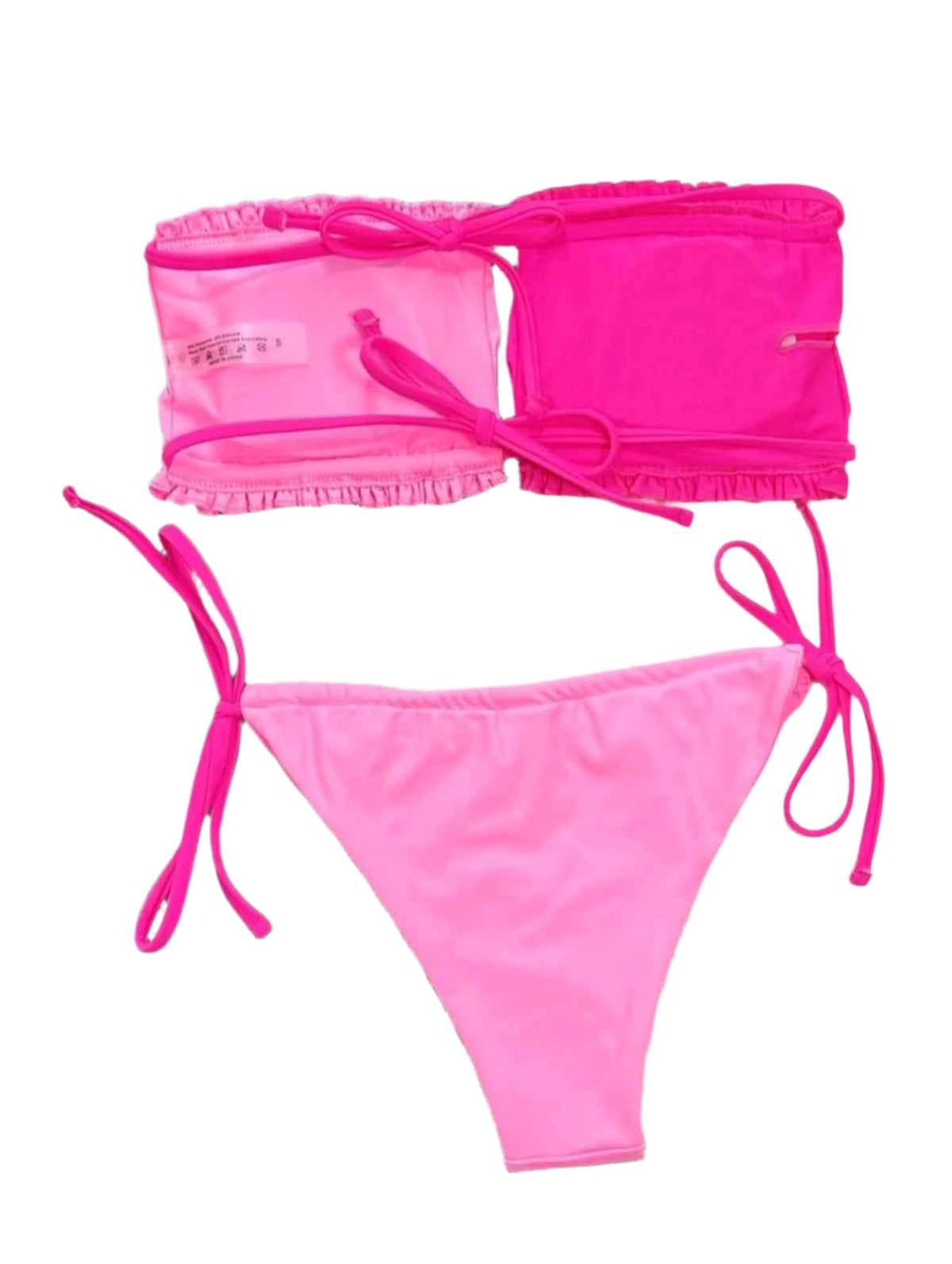 SHE pink duó bandeau bikini