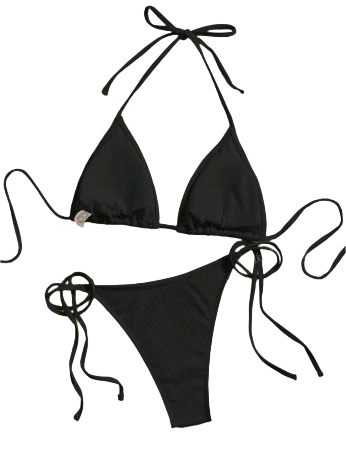 SHE fekete kagylódíszes horgolt bikini