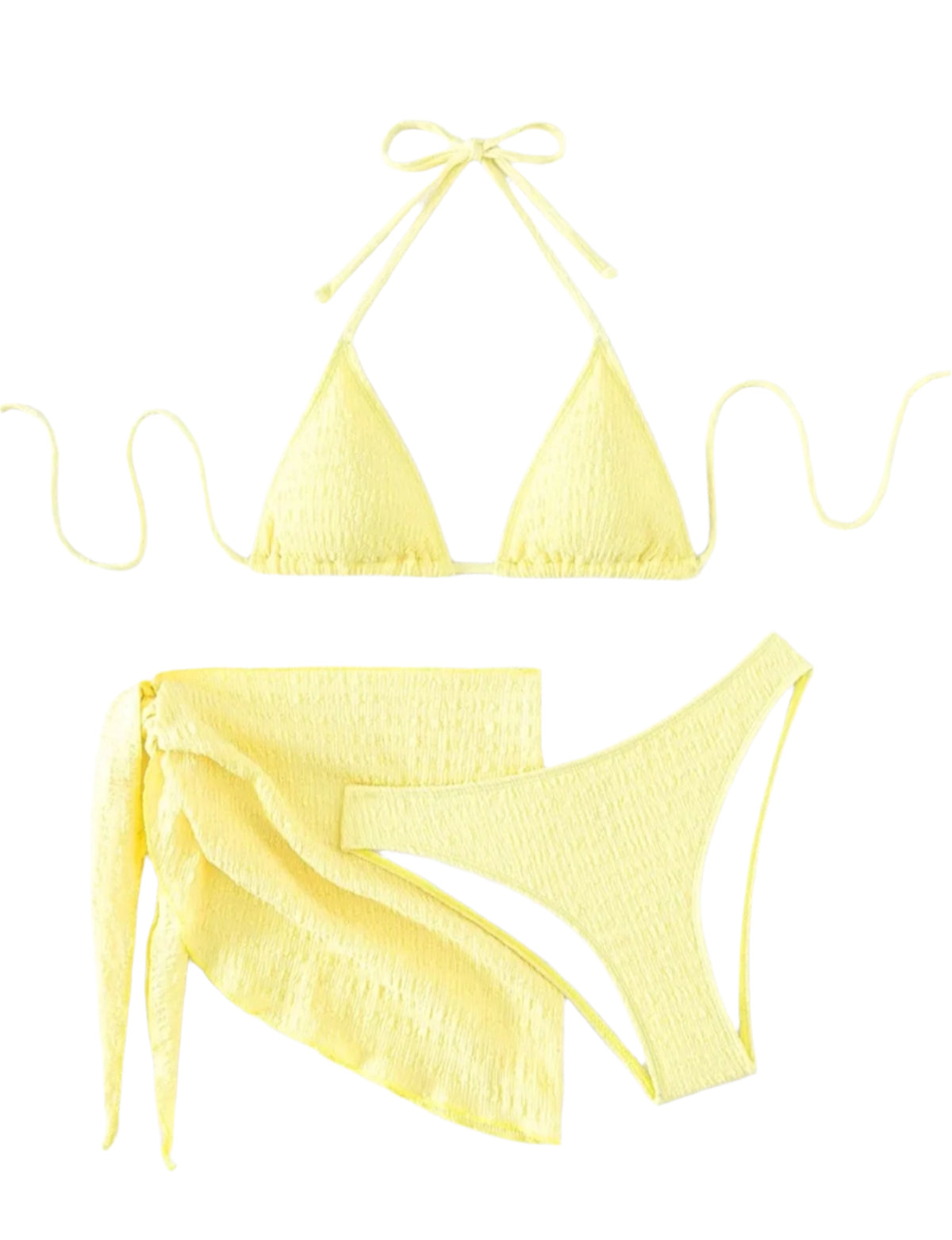 SHE citromsárga háromrészes bikini szett