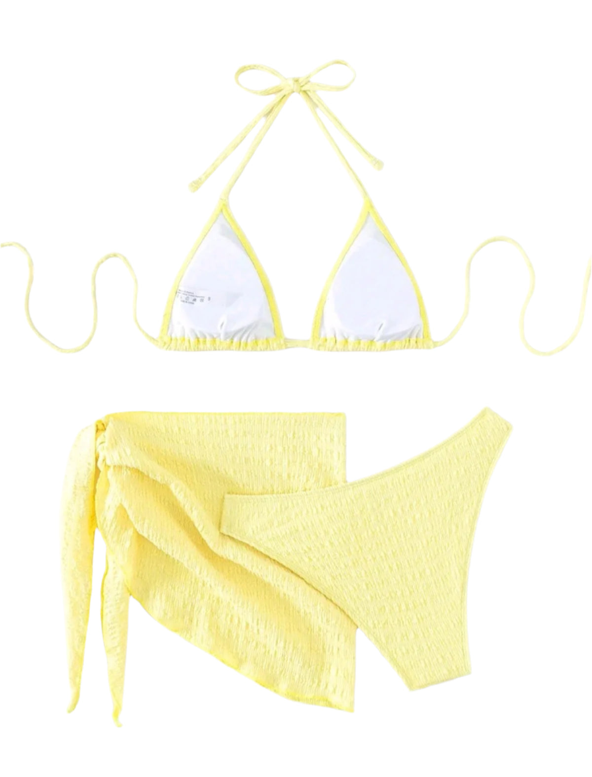 SHE citromsárga háromrészes bikini szett