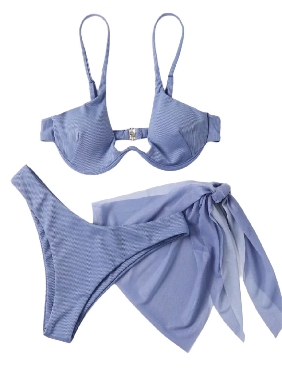 SHE világoskék háromrészes bikini szett