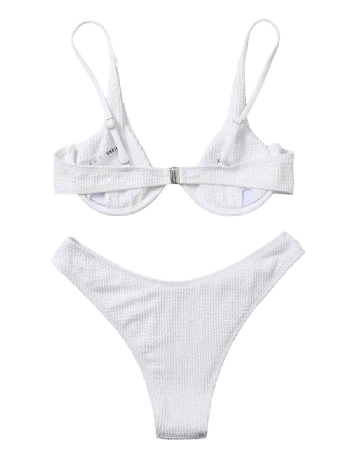 SHE fehér texturált push-up bikini