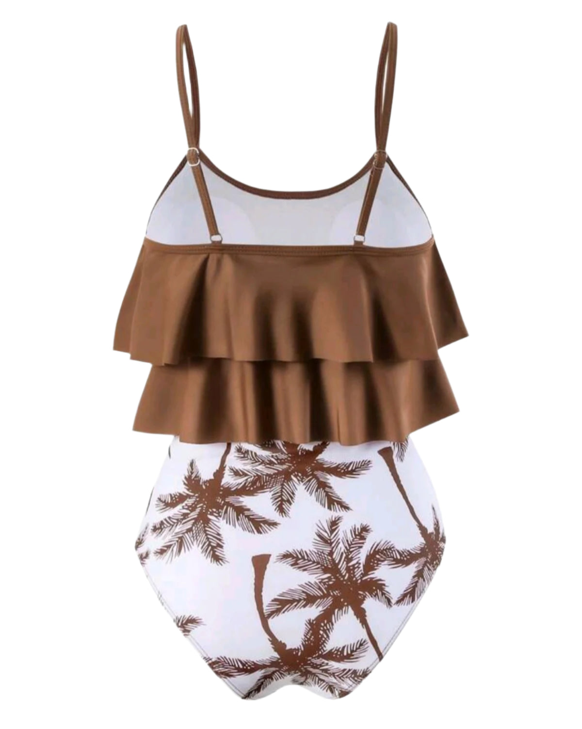 SHE barna fodros pálmamintás egyrészes fürdőruha